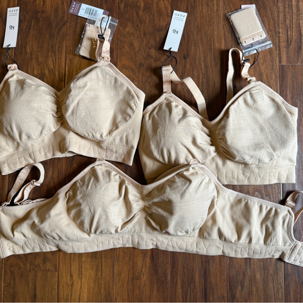 Beige-sublime hands free nursing amd pumping bra set (3)- medium busty